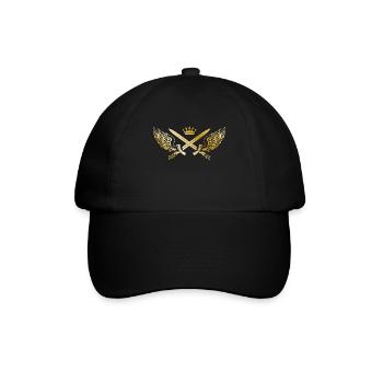 schwert wappen gold krone - Baseballkappe - Schwarz/Schwarz - Vorne