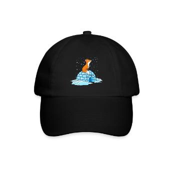fuchs iglu winter ploar comic - Baseballkappe - Schwarz/Schwarz - Vorne