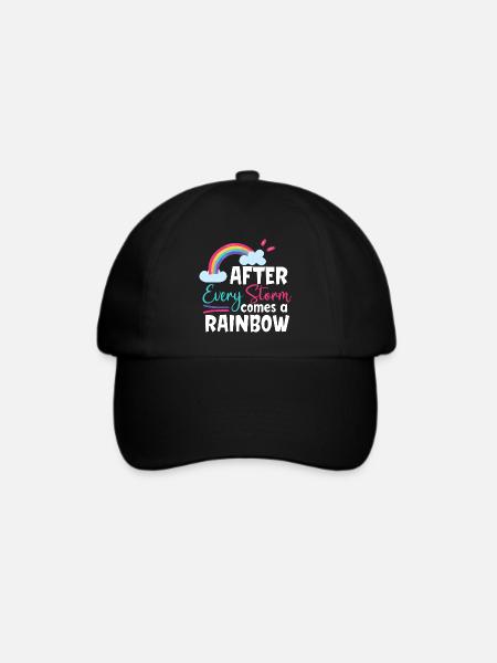Baby Spruch after every storm comes a rainbow - Baseballkappe - Schwarz/Schwarz