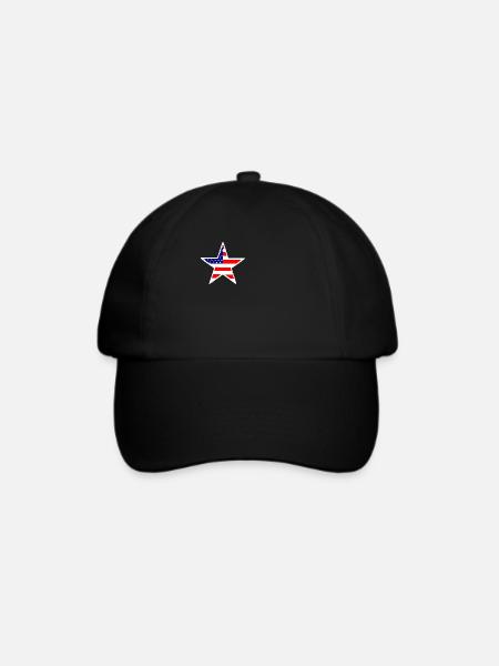 US Stern - Baseballkappe - Schwarz/Schwarz