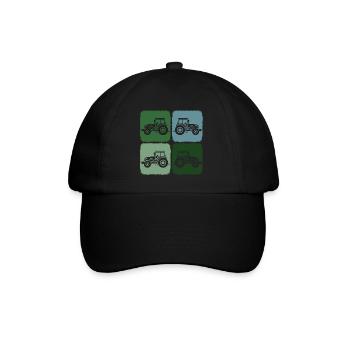 Trecker Retro Traktor Erntezeit in Landwirtschaft - Baseballkappe - Schwarz/Schwarz - Vorne