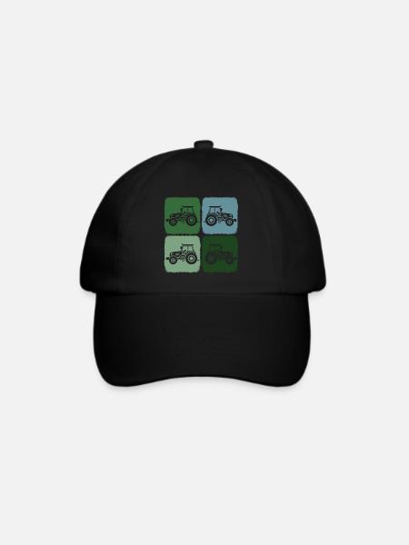 Trecker Retro Traktor Erntezeit in Landwirtschaft - Baseballkappe - Schwarz/Schwarz