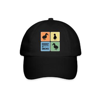 Ente Entensammlung Entenliebhaber Erpel - Baseballkappe - Schwarz/Schwarz - Vorne