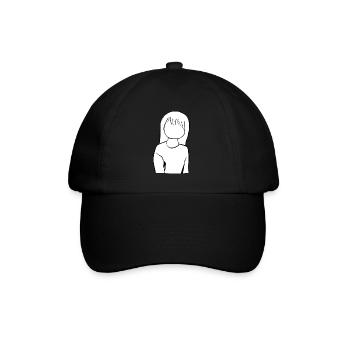Anime Manga Mädchen Cartoon - Baseballkappe - Schwarz/Schwarz - Vorne