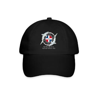 Karibischer Riffhai Dominikanische Republik - Baseballkappe - Schwarz/Schwarz - Vorne