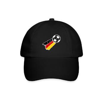 Die deutsche Fußball Rakete - Baseballkappe - Schwarz/Schwarz - Vorne