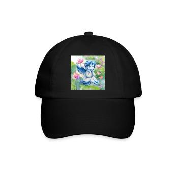 Engel und Schmetterlinge - Baseballkappe - Schwarz/Schwarz - Vorne