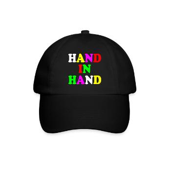 Hand in hand - Baseballkappe - Schwarz/Schwarz - Vorne