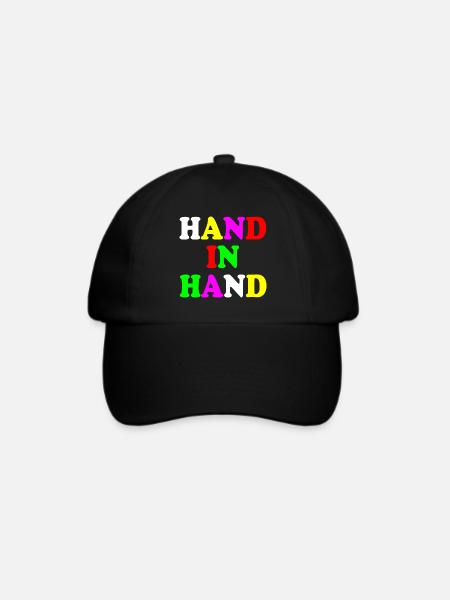 Hand in hand - Baseballkappe - Schwarz/Schwarz