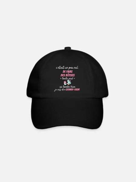 Future Funny Big Sister Kündigt Einhorn-Unsinn an - Baseballkappe - Schwarz/Schwarz