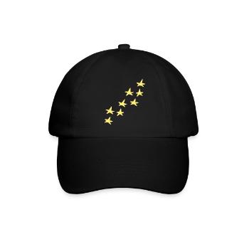 sterne muster gelb stern symbol form - Baseballkappe - Schwarz/Schwarz - Vorne