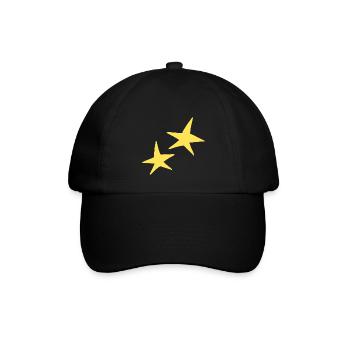 stern form zwei sterne symbol gelb - Baseballkappe - Schwarz/Schwarz - Vorne