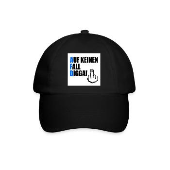 auf keinen fall digga - Baseballkappe - Schwarz/Schwarz - Vorne