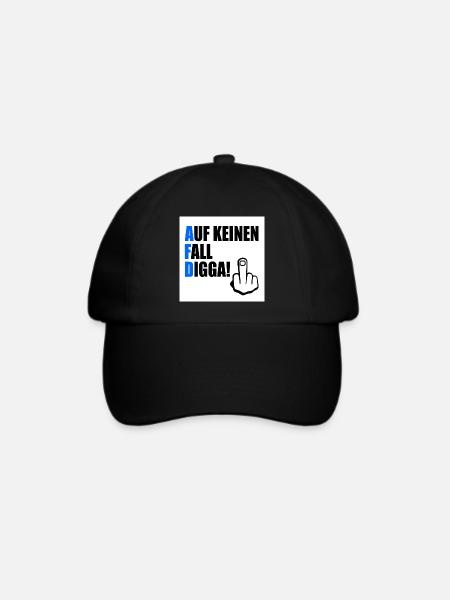 auf keinen fall digga - Baseballkappe - Schwarz/Schwarz