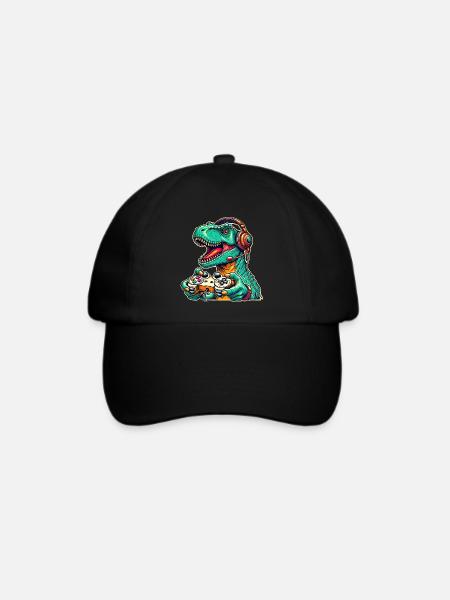 Dinosaurier Gaming T Rex - Baseballkappe - Schwarz/Schwarz