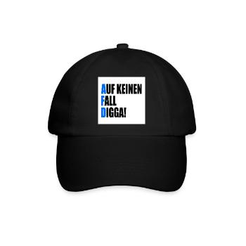 auf keinen fall digga - fuck afd - Baseballkappe - Schwarz/Schwarz - Vorne