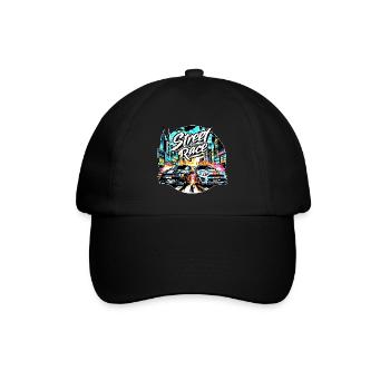 Streetrace Straße Rennen Auto Wagen - raffstaff ® - Baseballkappe - Schwarz/Schwarz - Vorne