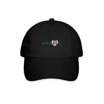 Pulse Herz Geschenk Sardinien Sardegna Italien - Baseballkappe - Schwarz/Schwarz - Vorne
