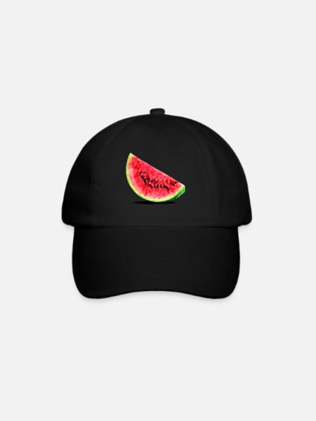 Wassermelone - Baseballkappe - Schwarz/Schwarz