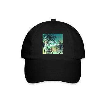 Hallo Sommer! Wohnkultur, Wandkunst, Hemden, Tassen - Baseballkappe - Schwarz/Schwarz - Vorne