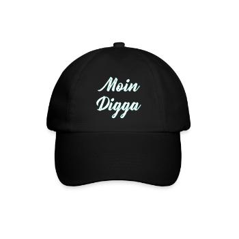 Moin Digga - Baseballkappe - Schwarz/Schwarz - Vorne