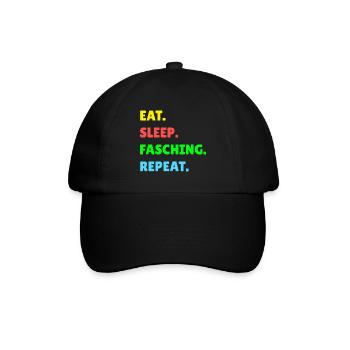 Helau Fasching Kostüm Verkleidung - Baseballkappe - Schwarz/Schwarz - Vorne