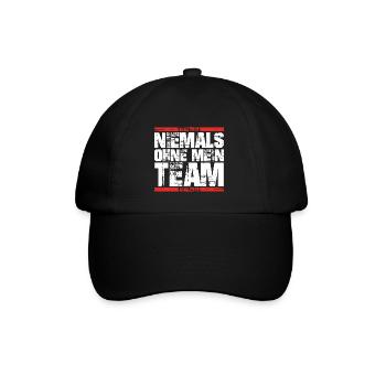 niemals ohne mein team - Baseballkappe - Schwarz/Schwarz - Vorne