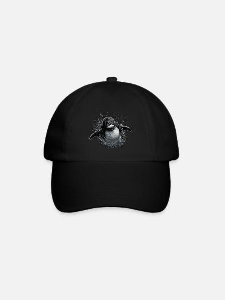 Pinguin Baby Vogel Küken - Baseballkappe - Schwarz/Schwarz