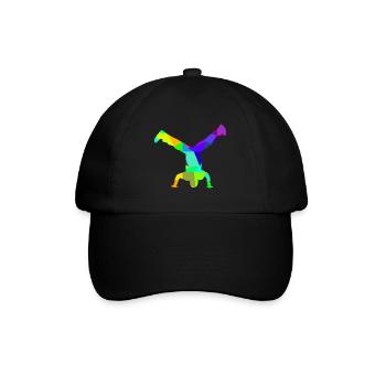 Breakdance Regenbogen Farben Polygon Sport - Baseballkappe - Schwarz/Schwarz - Vorne