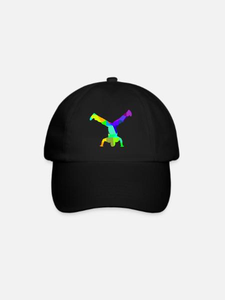 Breakdance Regenbogen Farben Polygon Sport - Baseballkappe - Schwarz/Schwarz
