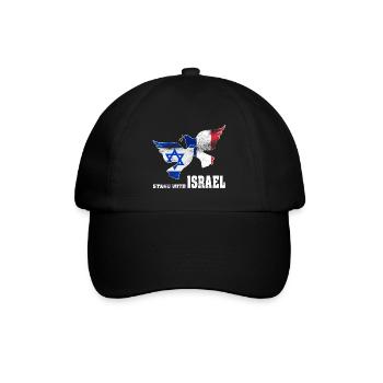 Frankreich Israel Friedenstauben - Baseballkappe - Schwarz/Schwarz - Vorne