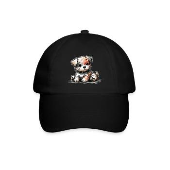 Hündchen - Baseballkappe - Schwarz/Schwarz - Vorne