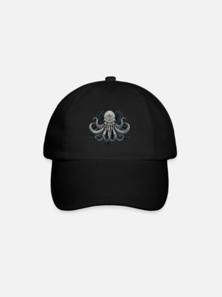 Cthulhu Lord and Savior Monster Horror T-Shirt - Baseballkappe - Schwarz/Schwarz