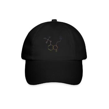 Psilocybin Molekül Chemie Magic Mushrooms Pilz Psy - Baseballkappe - Schwarz/Schwarz - Vorne