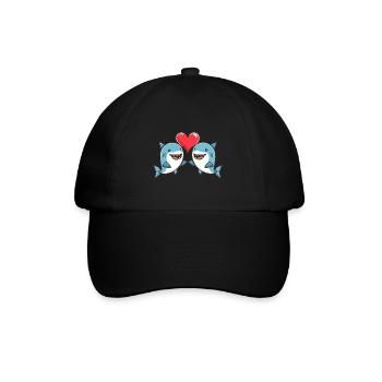 Hai Paar Liebe Valentinstag - Baseballkappe - Schwarz/Schwarz - Vorne