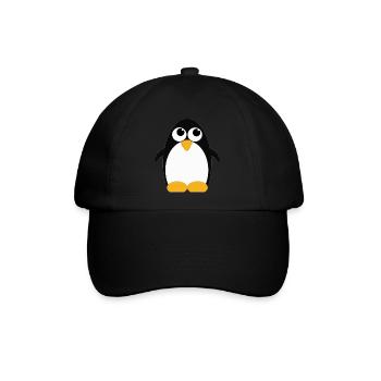 Pinguin (penguin) 01 - Baseballkappe - Schwarz/Schwarz - Vorne