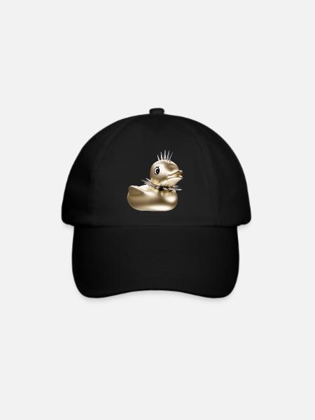 Punk Gothic Metal Badeente Quietscheente Nieten - Baseballkappe - Schwarz/Schwarz