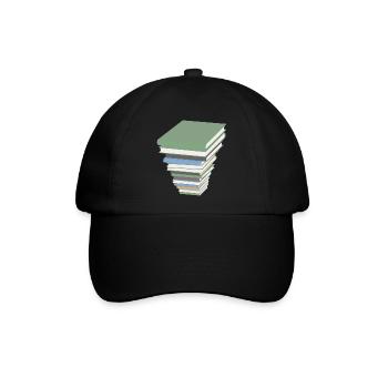 books reader reading buecher lesen lernen78 - Baseballkappe - Schwarz/Schwarz - Vorne