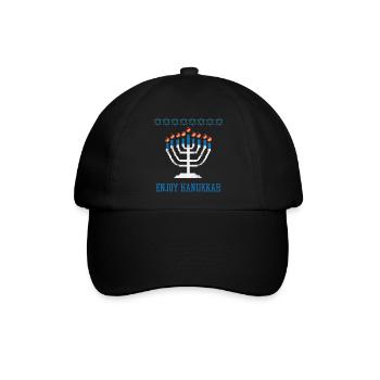 Ugly Hanukkah, Chanukkah, Lichterfest, Geschenk - Baseballkappe - Schwarz/Schwarz - Vorne
