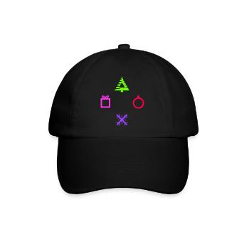 Gamer Console Buttons - Christmas Edition - Baseballkappe - Schwarz/Schwarz - Vorne