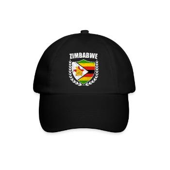 Simbabwe Flagge Zimbabwe Harare Chewa Geschenk - Baseballkappe - Schwarz/Schwarz - Vorne