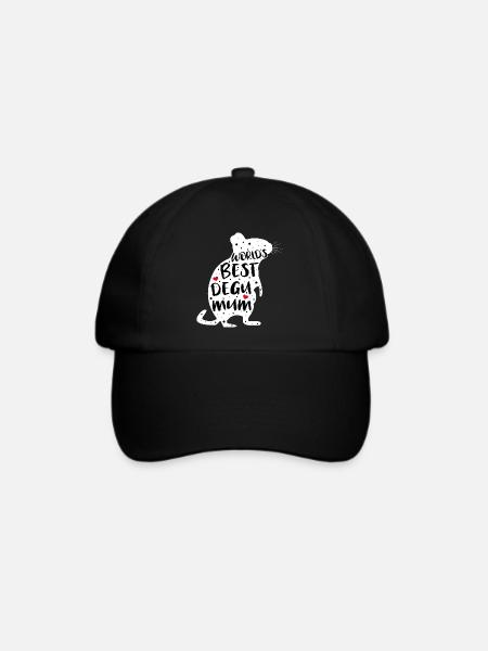 Degu MUM | Geschenk für Deguhalterinnen - Baseballkappe - Schwarz/Schwarz