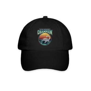 Lustiges Loch Ness Social Distancing Champion - Baseballkappe - Schwarz/Schwarz - Vorne
