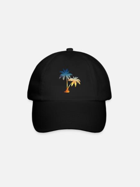 Summer palms - Baseballkappe - Schwarz/Schwarz