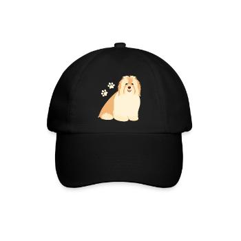 Glücklicher Havaneser Hund - Baseballkappe - Schwarz/Schwarz - Vorne