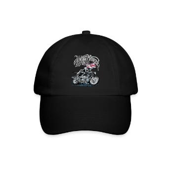 Motorrad Bike Cafe Racer Vintage Design - Baseballkappe - Schwarz/Schwarz - Vorne