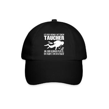 Taucher Tauchen Geschenk lustige Sprüche - Baseballkappe - Schwarz/Schwarz - Vorne