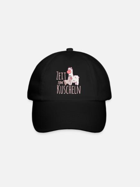 Zeit zum Kuscheln Schaf mit Lamm - Baseballkappe - Schwarz/Schwarz