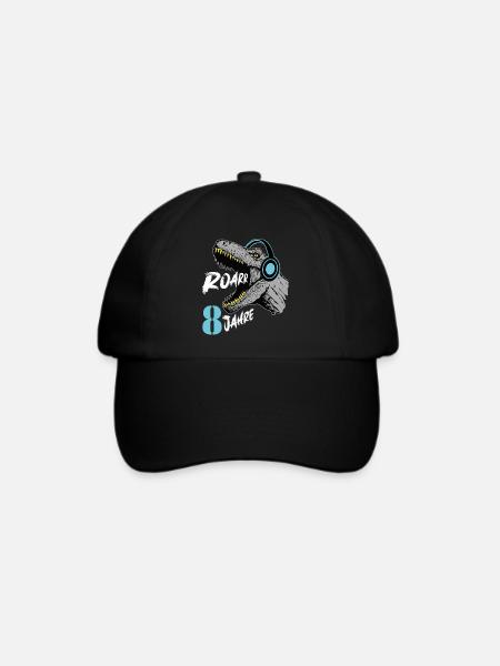 Tyrannosaurus 8 Jahre - Baseballkappe - Schwarz/Schwarz