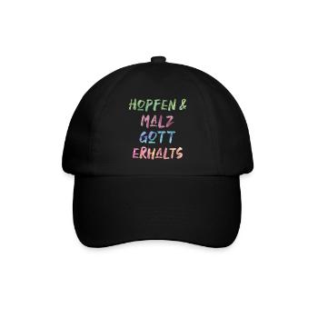 Hopfen und Malz, Gott erhalts - Baseballkappe - Schwarz/Schwarz - Vorne